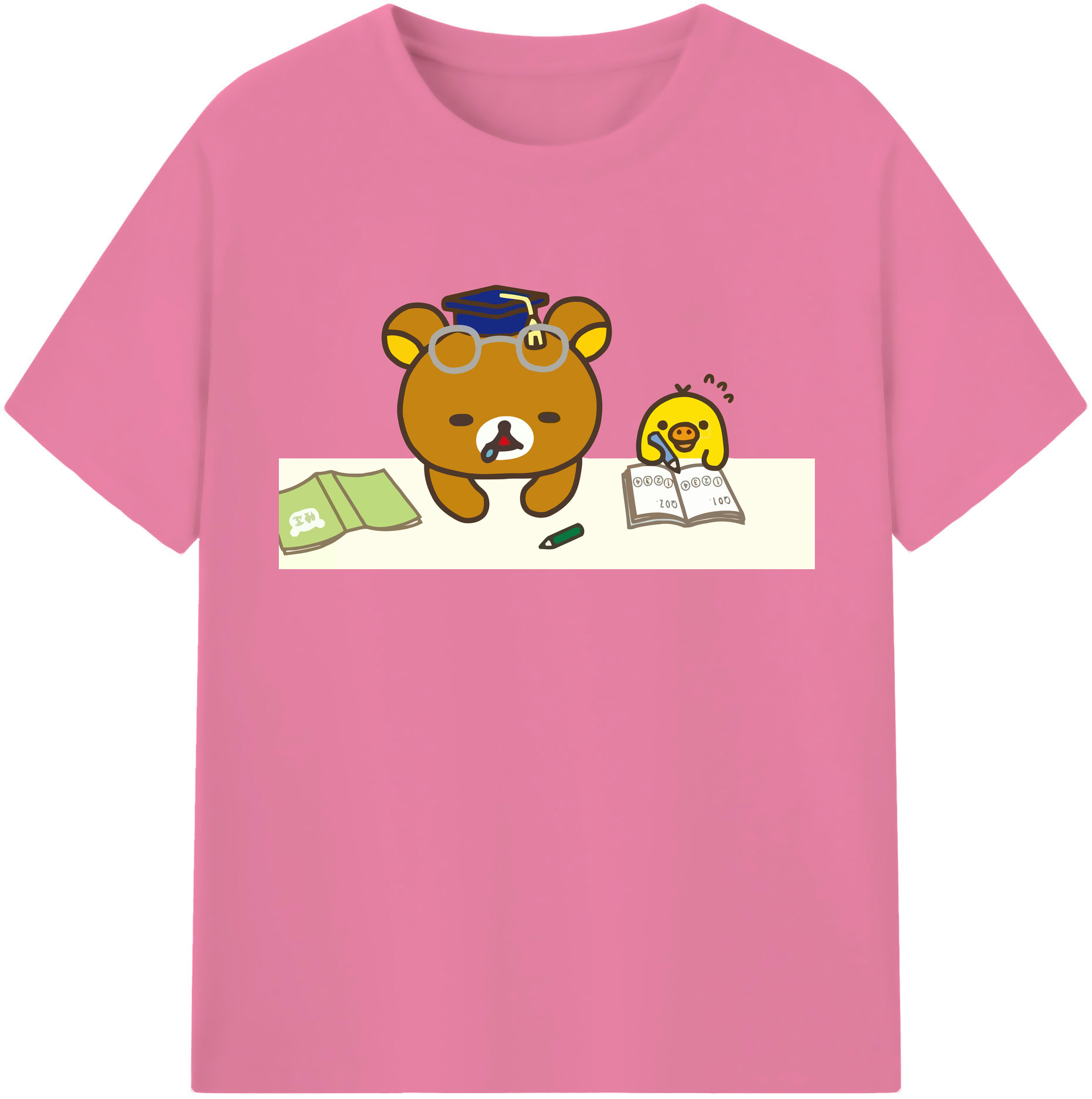 （画像用） リラックマ リラックマ キイロイトリ Rilakkuma Korilakkuma Kiiroitori 綿100％半袖Tシャツ（フロントプリント）